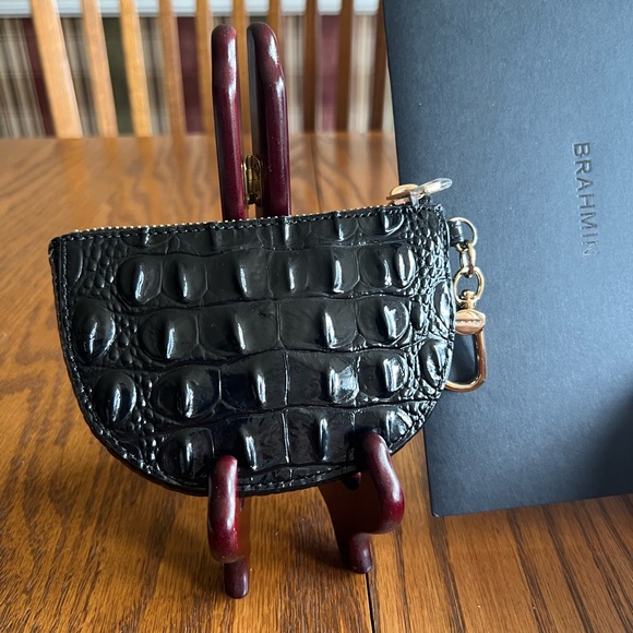 Brahmin Black Britt Melbourne Croc-Embossed Pouch / case. NEW condition - Picture 5 of 8